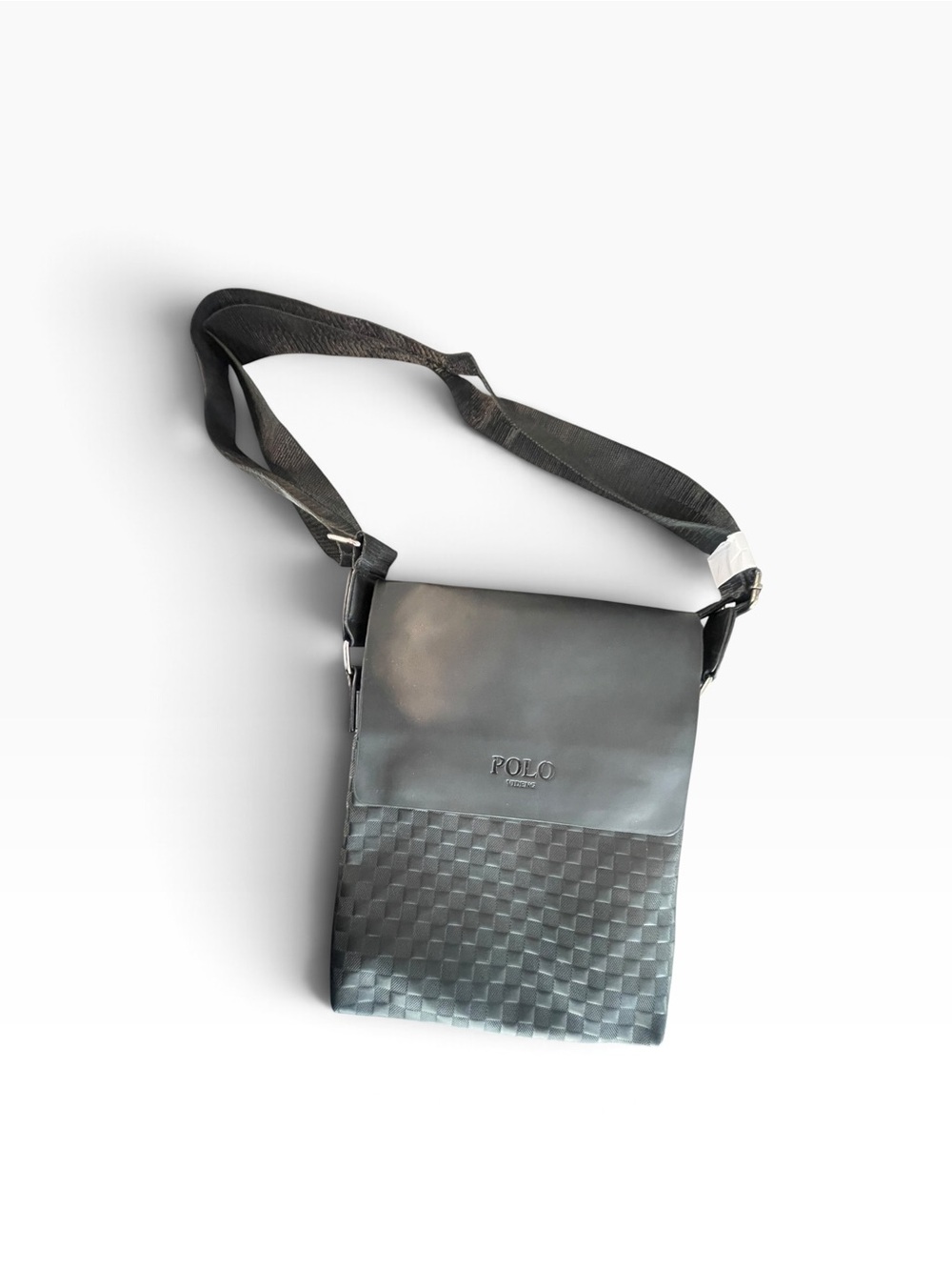 NWT Polo Videng Black Crossbody Messenger Bag Faux Leather Men’s